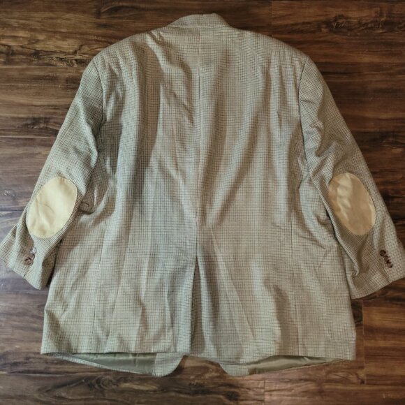 Lauren Ralph Lauren Sports Coat Mens 46R Brown Suede Elbow 2 Button FLAW - Picture 12 of 16